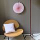 Vintage floor lamp with bamboo-style leather base