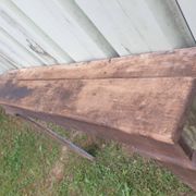 Country-style fireplace surround - stained poplar - late 19th century