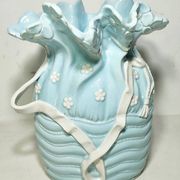 Jarrón azul de cerámica. España, 1980s.