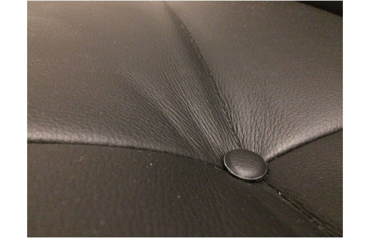 Sofa bed "Smala" vintage black leather adjustable by Pascal Mourgue for Ligne Roset