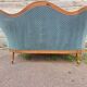 Napoleon III walnut canapé, blue velvet fabric.