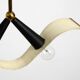 Mid Century brass ceiling lamp with a curved perforated sheet lampshade