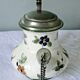 Ceramic belly pitcher lid and spout closed capodimonte chimeric decoration