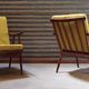 Pair of boomerang armchairs TON Bystřice (Thonet) by Antonin Suman 1960