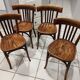 Suite of 4 chairs of Bistrot Baumann vintage 1930