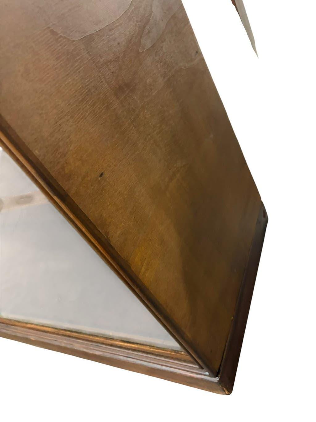 Vintage wooden display shelf/bookcase, shallow.