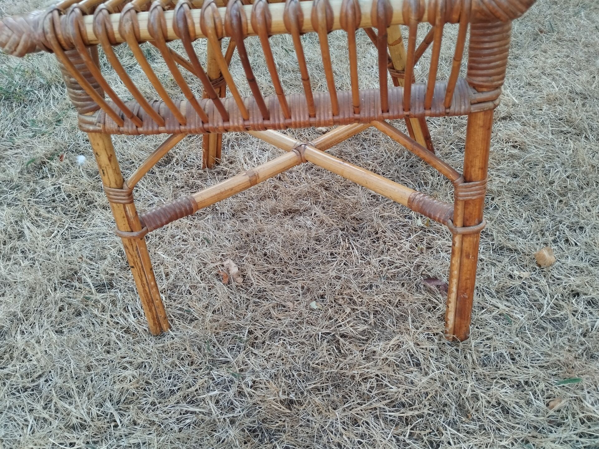 vintage antique rattan armchair