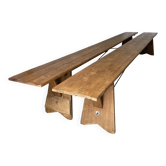 Pair of antique farm benches