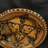 Dish or plate Morocco hollow enameled ceramic made and hand painted old vintage decoration