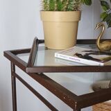 Vintage metal and glass server