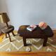 Brutalist coffee table made of solid wood – Handcrafted – 1960s-70s
