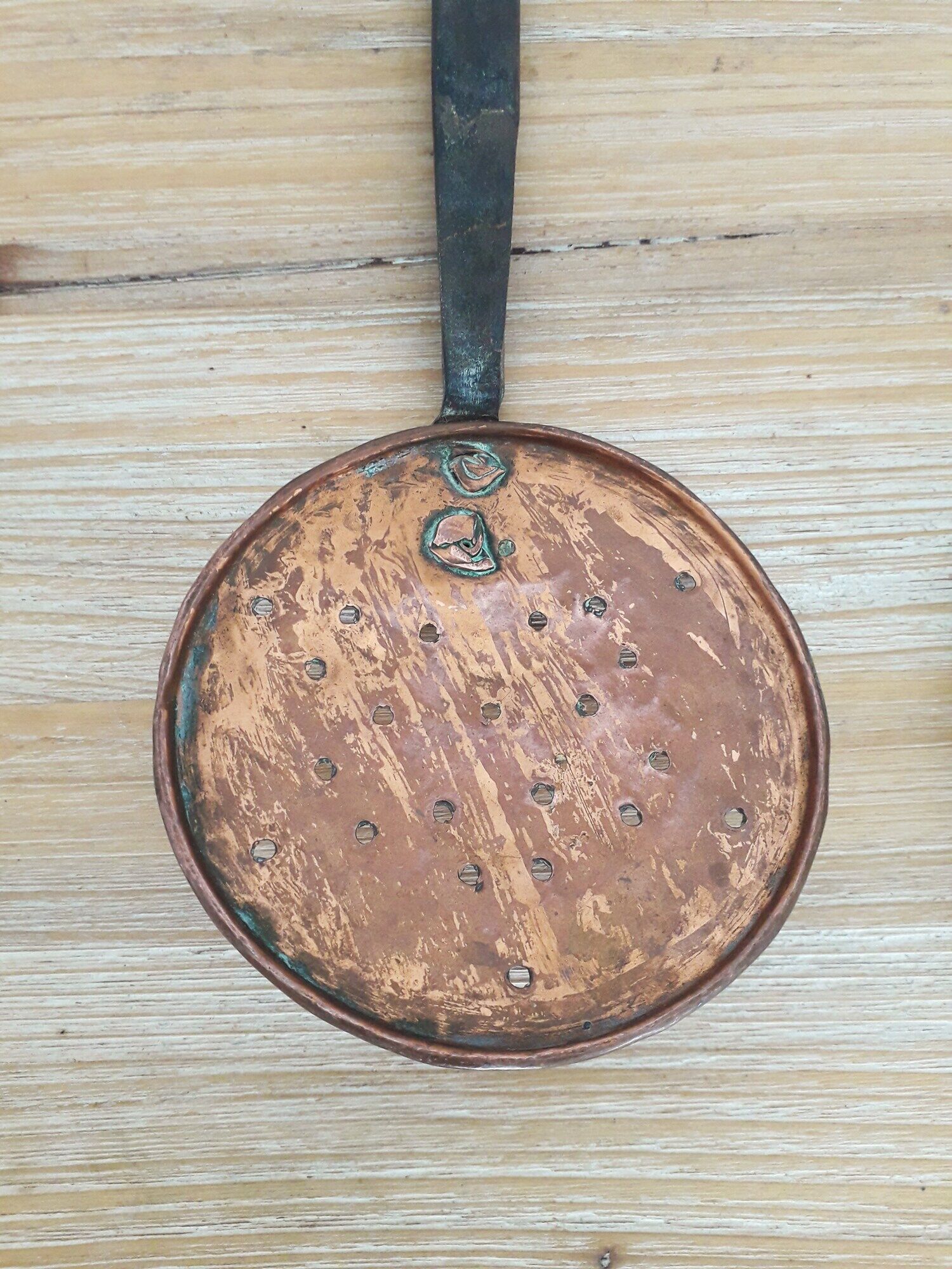 Old copper kitchen utensils - Skimmers x 3 - 1920