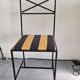 4 padded metal chairs