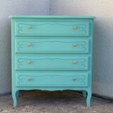 Vintage mint green chest of drawers 1950