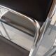 Set of 6 vintage Italian stackable chairs in chrome metal and skai.