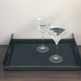 Lucite and brass tray, 70s