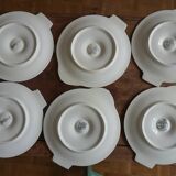 Assiettes à huîtres forme poisson faïence Longwy