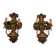 Pair of Polychrome Carved Wood Wall Lights with Vase and Acanthus. Arm in Iron.