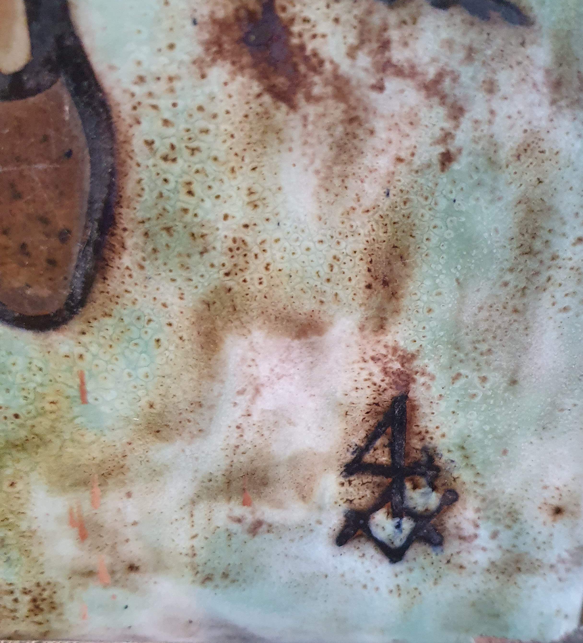 Decorative panel by Claude Vayssier ceramist in Vallauris