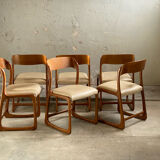 6 Baumann chairs foot sled