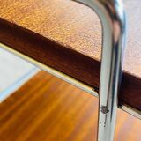 Vintage teak side table with shelves and magazine rack