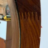 Teak vintage wall mirror, 60s mid century modern wood mirror made in italy