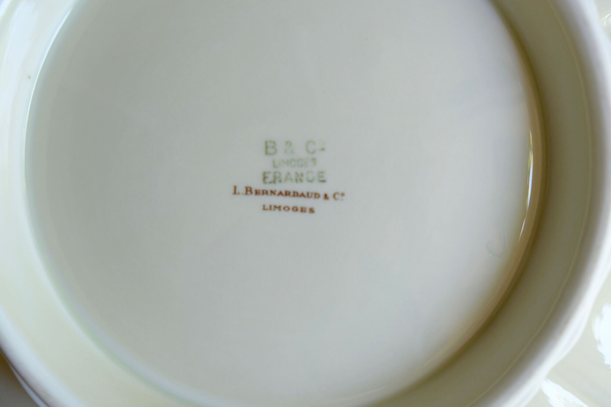 Flat porcelain bowl B & C Limoges L. Bernardaud & Cie France