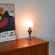 Chromed metal lamp and opaline globe, Space Age Design, 1970