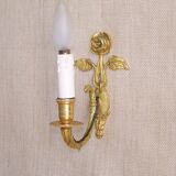 Simple wall sconce in classic Empire style made of vintage French cast brass 4316.