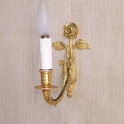 Simple wall sconce in classic Empire style made of vintage French cast brass 4316.