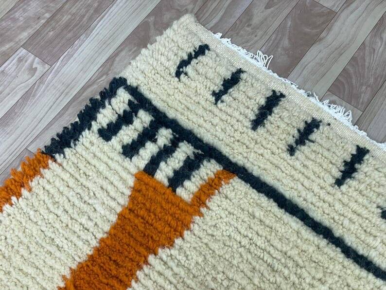 Tapis en laine pure fait main traditionnelle taille 150 x 250 cm