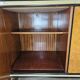Art Decò Sideboard in Mahogany and Maple with Black Glass and Brass Finishi