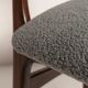 Chaise de salle à manger papillon milieu du siècle, bouclé gris, bois noyer foncé, Europe, années 1960