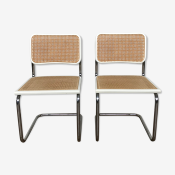 Pair of chairs Marcel Breuer Cesca B32 made in italy 1970/1980