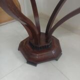 Round table Art Deco mahogany veneer on a tulip-shaped base