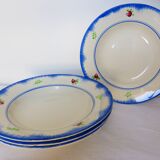 4 deep plates from Gien, Bagatelle model 210746