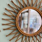 Old rattan mirror