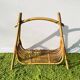 Rattan magazine rack. Vintage 50s.