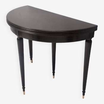 Table pliante vintage en noyer noir et hêtre noirci ascr. à Paolo Buffa