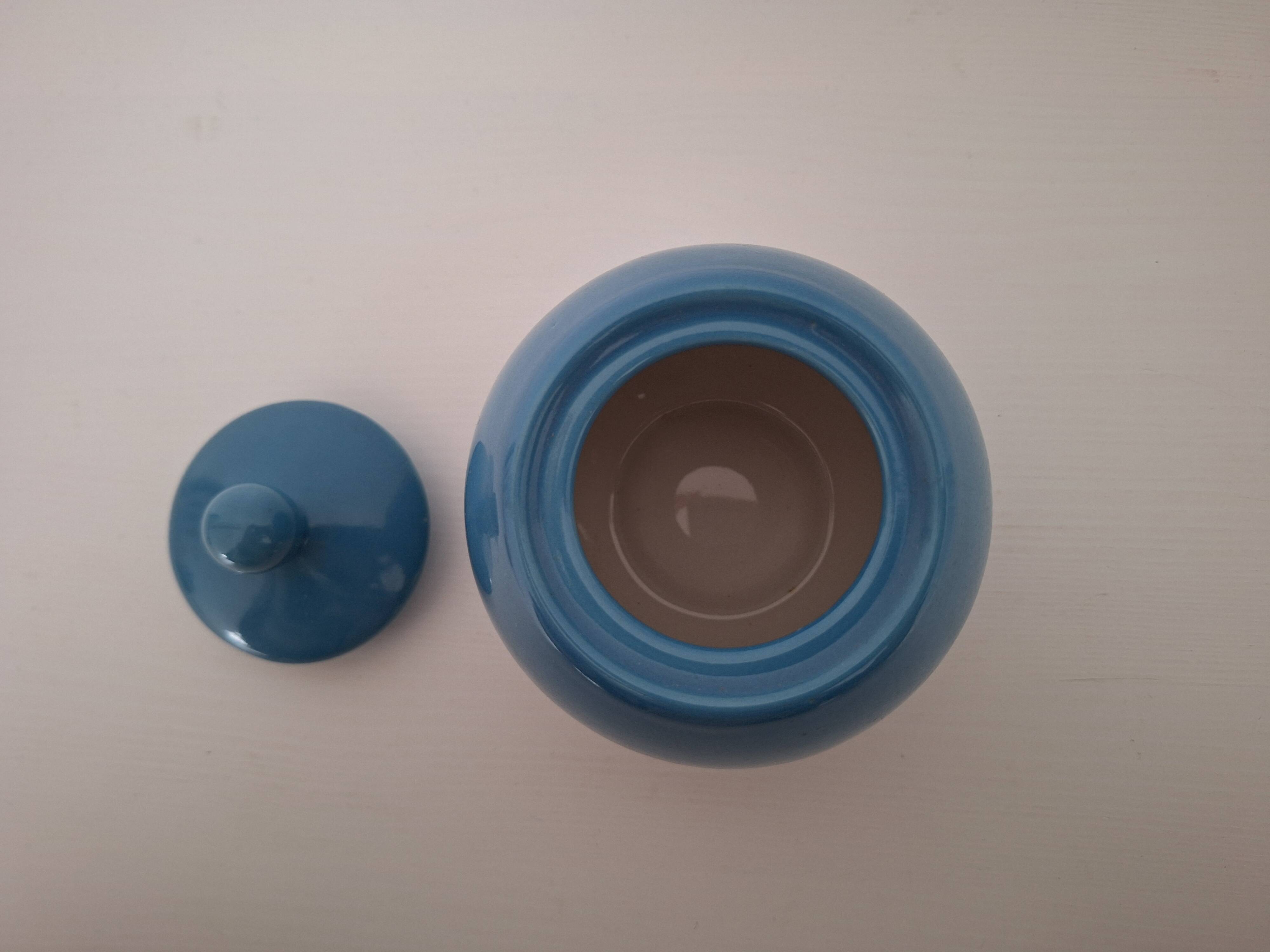 Ceramic pot / Sugar bowl / Blue sweet jar
