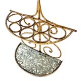 Porte-manteau et porte-parapluie Art Déco en fer doré, années 1930