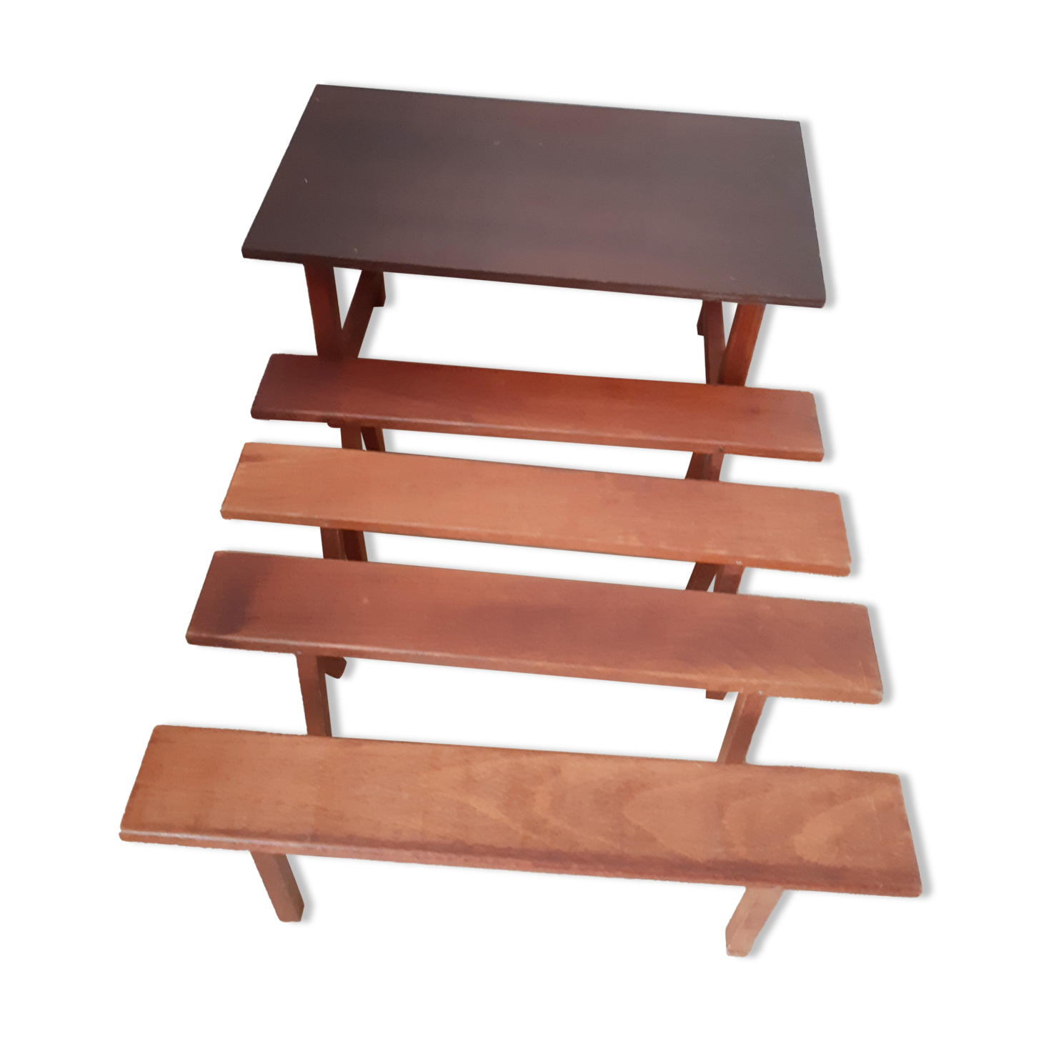 Vintage doll table and chairs, wooden, living room Dejou doll