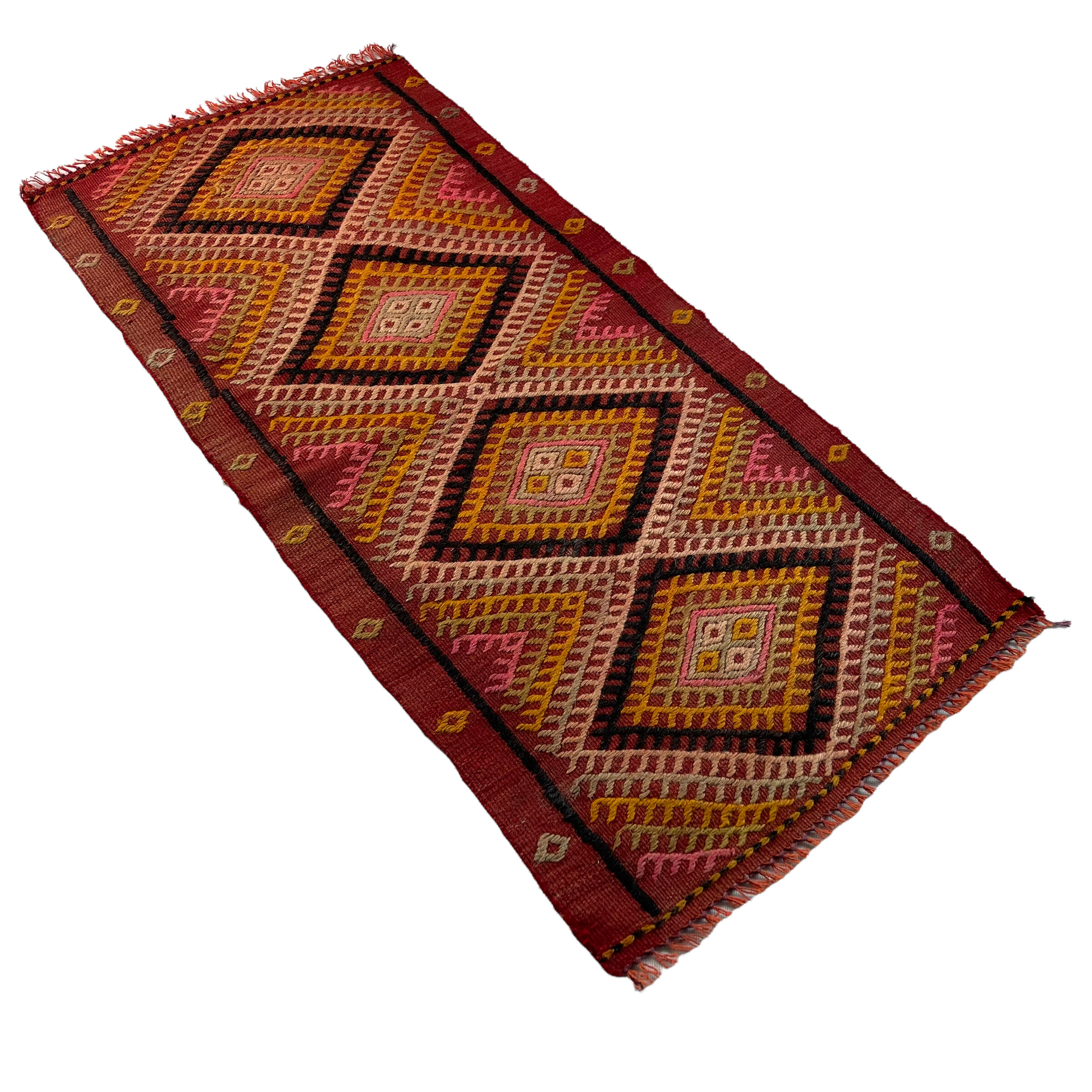 Vintage turkish kilim rug , 95 x 46 cm