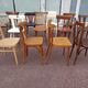 Set of 12 mismatched wooden bistro chairs - vintage