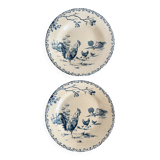 Gien ironstone plates, Roosters model