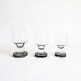 Space age Crystal drinking glasses in three sizes by Bayel, France 1970s