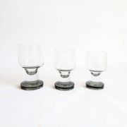 Space age Crystal drinking glasses in three sizes by Bayel, France 1970s