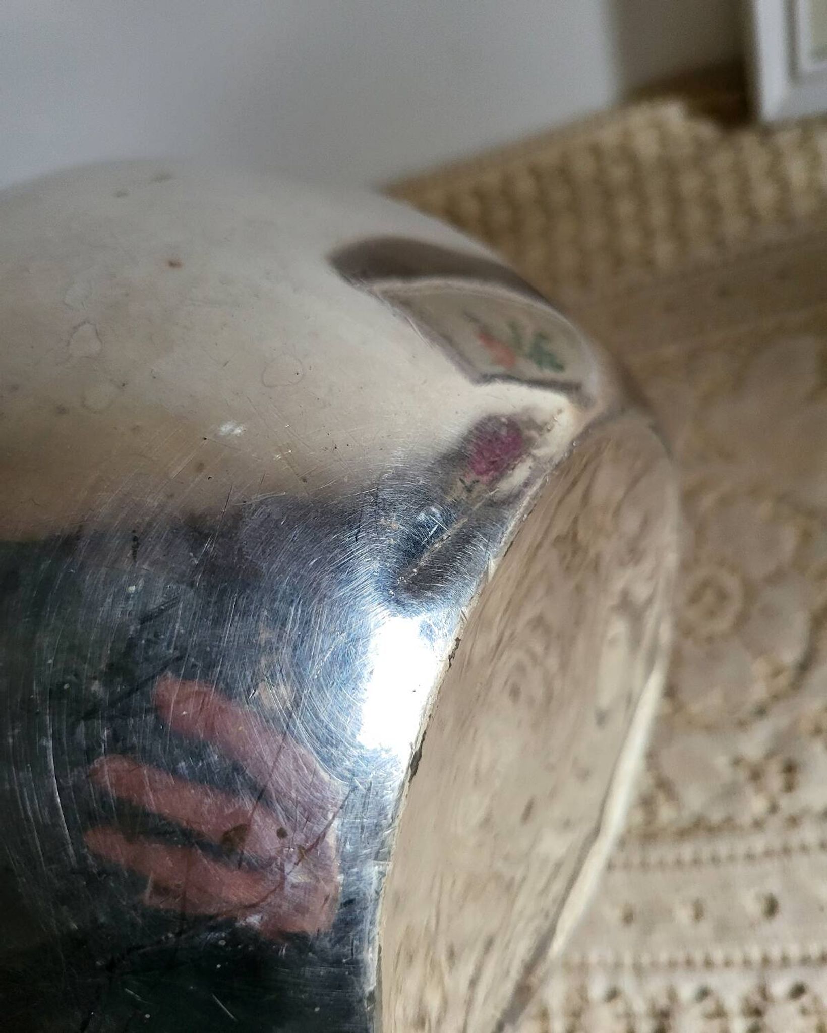 Silver-plated metal planter pot