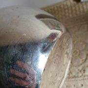 Silver-plated metal planter pot