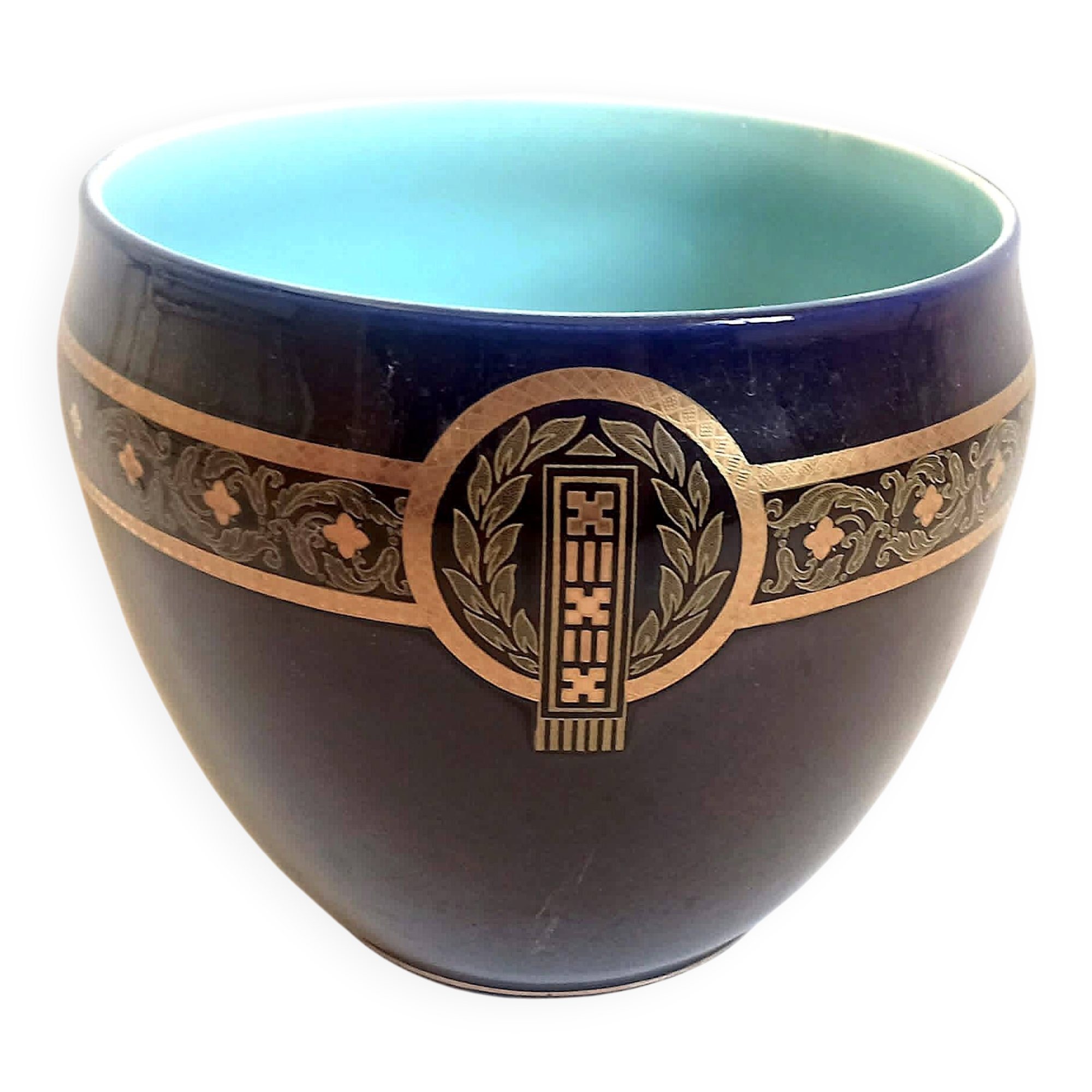 Cache-pot Sarreguemines Late 19th century Width 24.5 cm